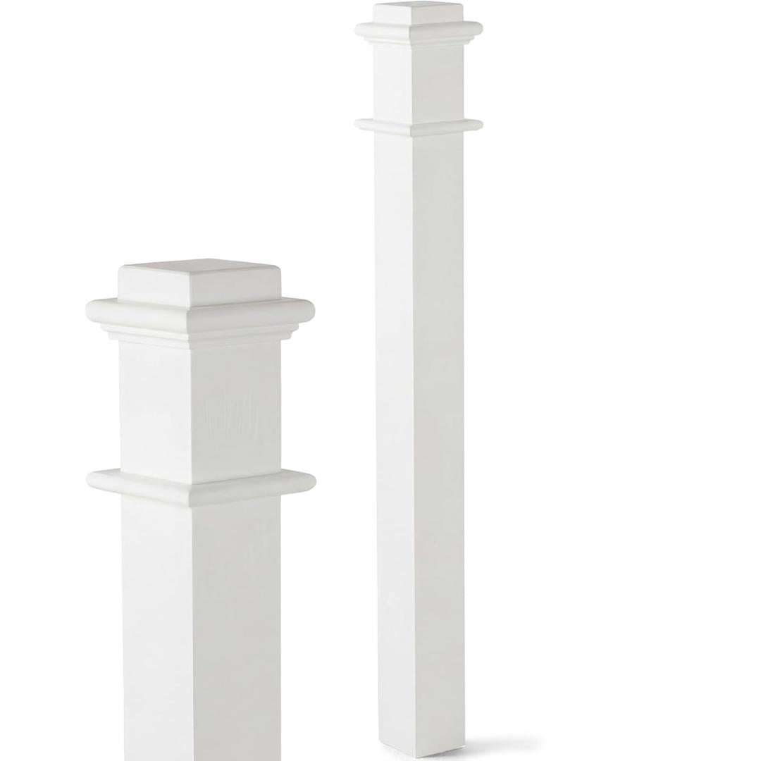 CroBlissful 3.5" x 48" Wood Box Newel Stair Newel Post Solid Poplar Notched Interior Railing Stair Post Wood Balusters for Staircase Handrails