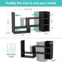 NUTIKAS Desk Shelves Desktop Organizer Shlef - Black Office Organization for Top of Desk Organizers and Accessories Corner Bookshelf Table Top Shelving Small Hutch Decorations for Office