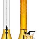 FillTouch 2 Pack Mimosa Tower Dispenser 3l/101 oz, Gold | Beer Dispenser with Detachable Ice Tube Oktoberfest Drink Mimosa Tower with Spigot for Home Game Nights Party Supplies