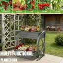 NestNature Wooden Wagon Planter Box|Rustic Planter Use On Indoor&Outdoor, Medium-2Tier