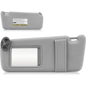 Sun Visor for 2007-2011 Toyota Camry Without Sunroof, Left Driver Side Gray Sunvisor Replacement 74320-06780-B0, 74320-33B81-B0 (Grey)