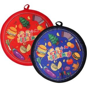 2 PACK Tortilla Warmers, Premium Insulated Fabric Pouch, Tortilla Holder, Keeps Tacos, Naan, Pizza Warm (Orange+Bule)