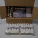 Liacere 350PCS Silver Plastic Plates-Disposable White and Silver Plates 50guest Baroque Plastic Dinnerware Set include 100Plates, 50Pack Pre Rolled Napkins with Silverware 50Cups Perfect for Christmas