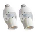 TAYCZGQL Light Socket Motion Sensor Light Switch Bulbs Socket - 2 Pack, E26/E27 Screw in Automatic Bulb Holder, Indoor Activated Lights for Garage, Basement, Storage Room