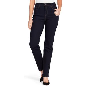 GLORIA VANDERBILT Women's Petite Amanda Classic High Rise Tapered Jean, Rinse Noir, 8P