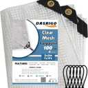 7 x 7Ft Heavy Duty Waterproof Tarps Reinforced Mesh Clear Tarp Cover Sheet & 6 PCS Bungee Balls