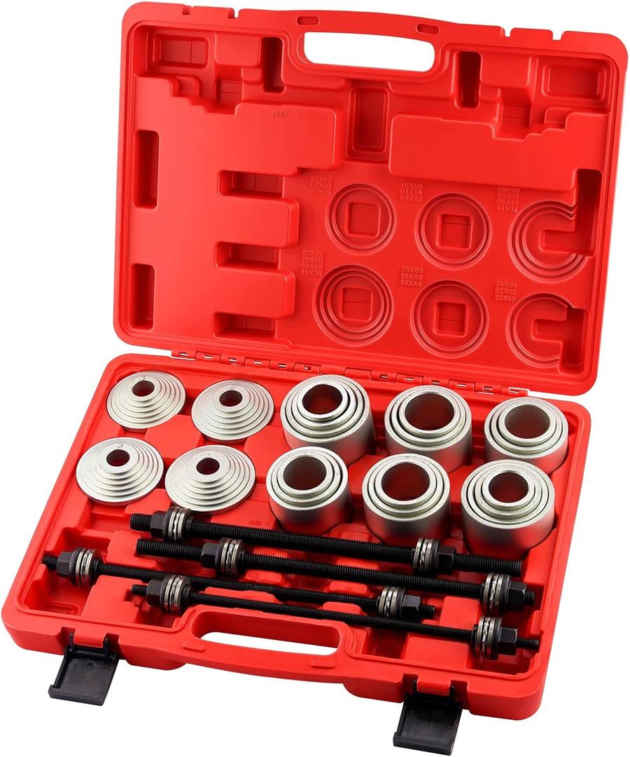 28pcs Press and Pull Sleeve Kit Bushing Press kit Bushes Bushing Bearings Seals Removal Installation Tool Bushes Bearings Seals Removal Install Tool Bushing Removal Tool