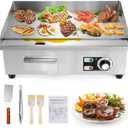 Dyna-Living Commercial Electric Griddle 22'' Flat Top Grill Countertop 3000W Stainless Steel Electric Griddle Nonstick Commercial Flat Top Griddle Countertop Grills, 122°F-572°F Temp Adjustable