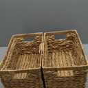 StorageWorks Wicker Basket, Baskets for Organizing, Storage Basket with Built-in Handles, Water Hyacinth Shelves (Medium 2-Pack, Natural Hyacinth)