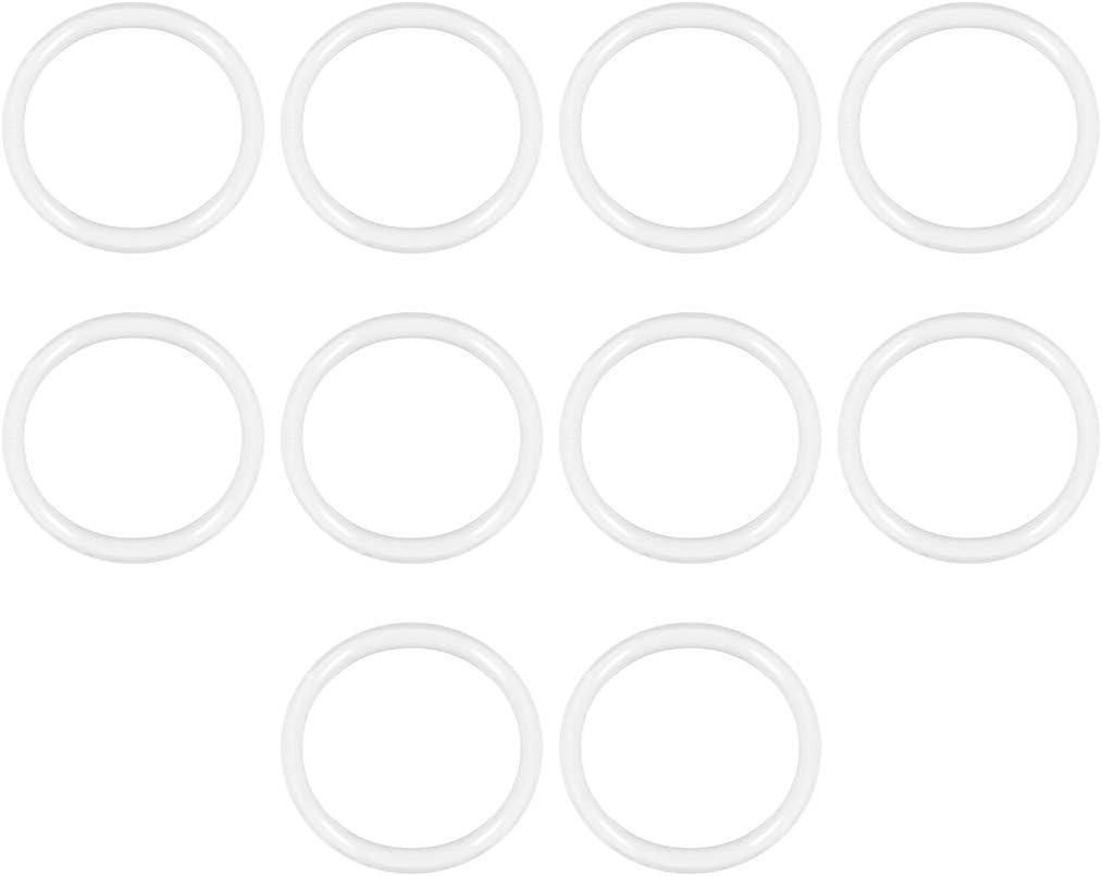 uxcell Silicone O-Ring, 23mm OD, 19mm ID, 2mm Width, VMQ Seal Rings Gasket, White, Pack of 10