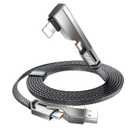 4-in-1 Long USB C Cable 10FT Lightn-ing Cable 90 Degree Fast Charging Flat Nylon Braided for iPhone/iPad Charger Cord Multi Charge Cord with Lightn-ing/USB C/USB A Ports (SHEZI Series)
