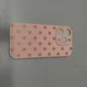 Skyseaco Compatible with iPhone 15 Pro Case Cute Polka Dot Phone Case Soft Slim TPU Shockproof Phone Cover Full Camera Protection for Women Girls - Pink