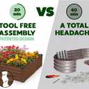 Plant & Plot Galvanized Raised Garden Beds Outdoor // 6×3×1 ft Planter Raised Beds for Gardening, Vegetables, Flowers (Dark Wood Grain) // Large Metal Garden Box // Patented Tool-Free Design