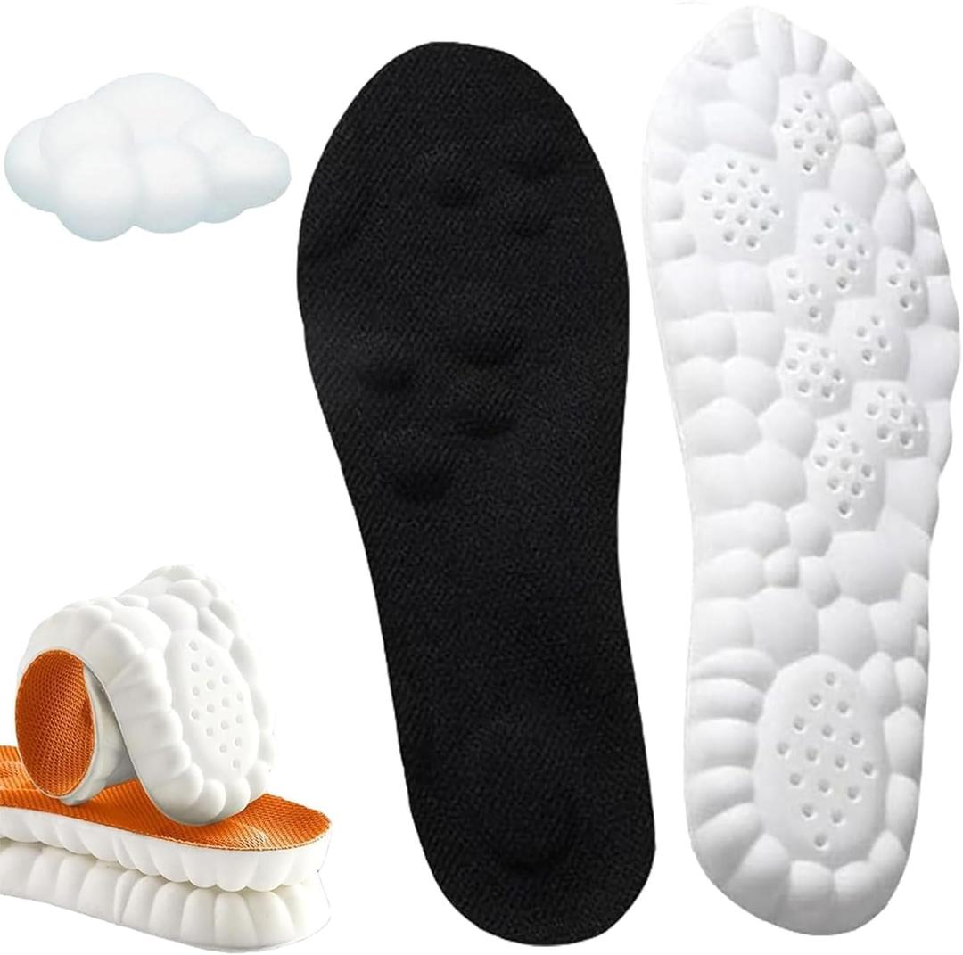2026 New Steppers Insoles for Men & Women,4D Cloud Massage Memory Foam Insoles with Arch SupportComfortable and Breathable (Black, (Men11))