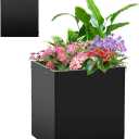 Metal Planter Box, Planter Boxes Outdoor Heavy Duty, Rectangular 3 Tier Adjustable Height Outdoor Planter, Galvanized Steel Plant Box, Garden Planter for Plants and Flowers, 38'' L x 16'' W x 20'' H