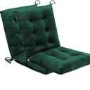 Set of 2 Outdoor Dining Chair Cushions, 37x18 inch, Water Repellent, Patio Seating Cushions, 37x18 inch, for Garden Patio Furniture (Dark Green), 37x18x4.5 inches