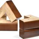 AORYVIC Solid Wood Legs for Furniture, L-Shaped Bed Risers, Furniture Legs for Sofa Couch Dresser Cabinet Table, Couch Sofa Feet, Furniture Risers, Bed Lifters 4 Pack (2 inch, Brown)