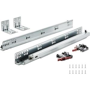 VEVOR Bottom Mount Drawer Slides 6 Pairs 18 Inch, Heavy Duty Ball Bearing Soft Close Full Extension Steel Tracks, Noiseless Guide Glides for Cabinet Kitchen Drawers with Locking, 100 Lbs Capacity