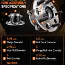 2Pcs 512345 Rear Wheel Bearing Hub Assembly Fit for Honda CR-V 2007-2011, for Acura RDX 2007, 2008, 2009, 2010, 2011, 2012, 2016, 2017, 2018, 5 Lug, Non ABS