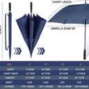 SIEPASA Golf Umbrella Large 72 Inch Automatic Open Golf Umbrella Extra Large Oversize Double Canopy Vented Umbrella Windproof Waterproof for Men and Women.(Navy Blue, 72",Black Handle)