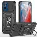 SunStory Phone Case for Motorola Moto G Play 2024 Case with HD Screen Protector & Slide Camera Cover & Kickstand, Moto G Play 4G 2024 [Military-Grade] Phone Case for Moto G Play 2024 (Z_Black)