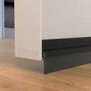 2 Pack Door Draft Stopper, Cuttable Weather Stripping Door Seal 39 Length, Strong Adhesive Aluminum Door Sweep for Exterior and Interior Doors (Black, 39 Inch)