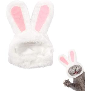 XIMISHOP Cute Costume Bunny Rabbit Hat with Ears for Cats & Small Dogs Party Costume Easter Pet Accessory Headwear