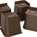 Bed Risers 2 inch, 3 inch, 4 inch, 6 inch or 8 inch Heavy Duty Furniture Risers, Up to 6000 Lbs L Shaped Design Bed Lifts Blocks for Couch Desk Sofa Table (Dark Brown 4 Pack, 6 Inch)