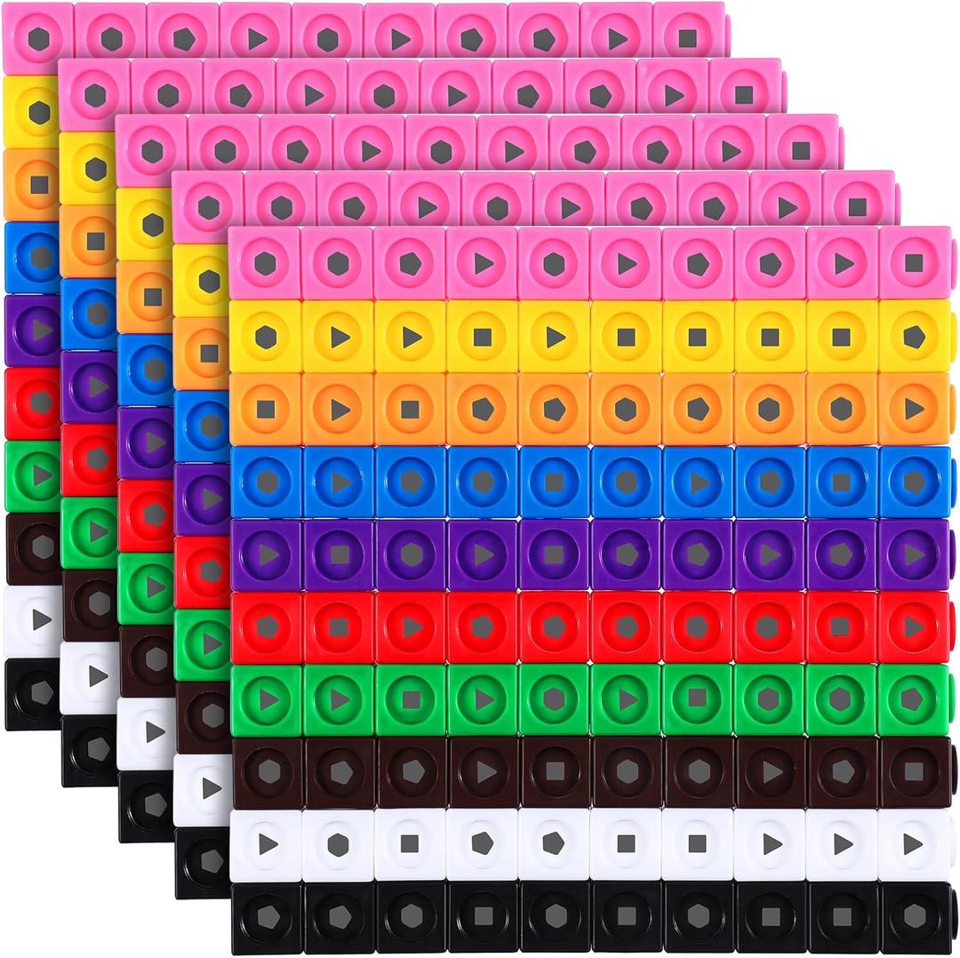 Libima 500 Pieces Math Cubes Set Learning Linking Manipulative Educational Cube Stem Connecting Cube Number Counting Cubes Blocks