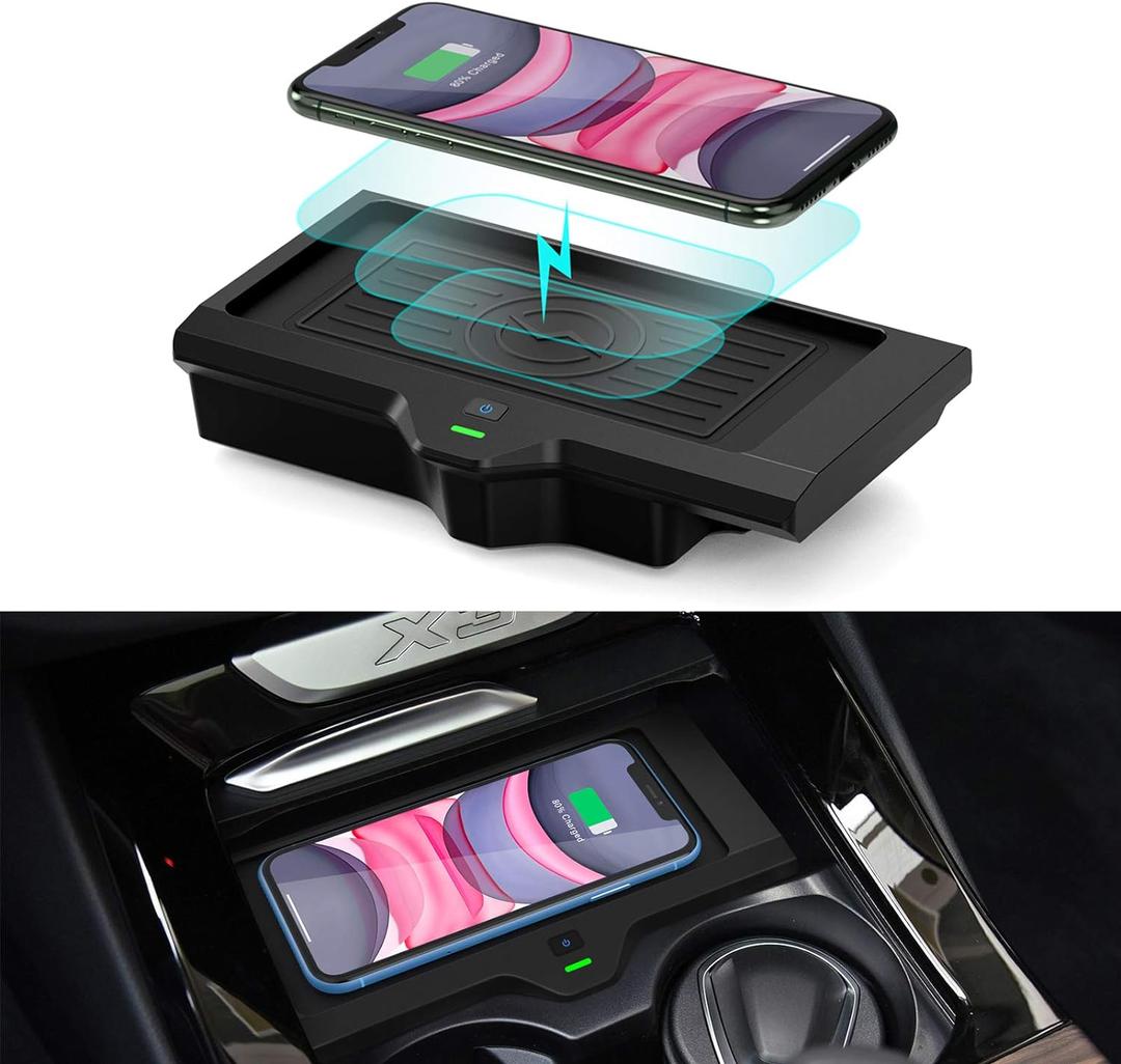 CarQiWireless Wireless Car Charger for BMW X3 G01 2018-2022 2023 2024 BMW X4 2019 2020 2021 2022 2023 2024 2025 Accessories Wireless Charging Pad Mat for Women Men Girls