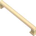 Alzassbg 6 Pack Matt Gold Cabinet Pulls, 6-1/4 Inch(160mm) Hole Center Cabinet Handles Kitchen Pulls for Cabinets and Drawer AL3071MGP