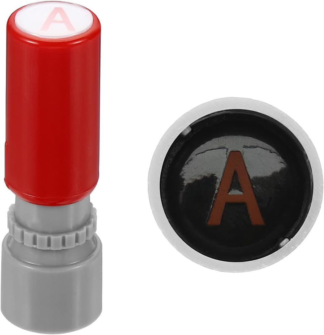 PATIKIL 7mm Letter Stamps, Character Alphabet, a Plastic Ink Stamp Self-Inking for Classroom Scrapbooking, Red