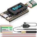 ESP32 LoRa V4 Development Board + L76 GNSS Module + 3000mAh Battery, Upgraded ESP32-S3 SX1262 LoRa WiFi Bluetooth 2MB PSRAM 16MB Flash 915MHz Antenna OLED Support GPS Solar Meshtastic IoT