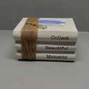 AuldHome Design Faux Book Stack: Collect Beautiful Moments Decorative Book Set w/Burlap Ribbon Wrap