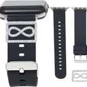 3 x LuReen Sport Band Compatible with Apple Watch 38mm 40mm 41mm 42mm 44mm 45mm 46mm 49mm Women Men, Soft Silicone Band with Jewelry Apple Watch Charm for iWatch Series 10 9 8 7 6 5 4 3 2 1 SE (With Band)