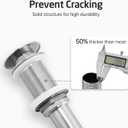 KES Bathroom Sink Drain Without Overflow Vessel Sink Lavatory Vanity Pop Up Drain Stopper Brushed Nickel Finish for 1.6"-1.9" Sink Hole, Brass and Stainless Steel, S2008D-BN