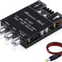 ZK-1002T 2.0 Channel Bluetooth 5.0 Amplifier Board 200W HiFi Subwoofer Audio AMP with Treble and Bass Control BT and AUX Inputs, DC 12-24V 2.0 Channel Stereo AMP Module for DIY Speakers