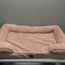 EHEYCIGA Orthopedic Dog Bed for Large Dogs with Waterproof Memory Foam and Washable Cover, Dusty Pink (35.0"L x 22.0"W x 6.5"Th)