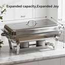 9Qt Chafing Dishes for Buffet, 4 Pack Silver 304 Stainless Steel Chafing Dish Sets, Food Warmers for Parties,Complete Buffet Servers and Warmers with Multiple Size Pans to Keep Food Warm