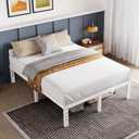 Avenco Metal Platform Bed Frame Full Size 16 Inch – Noise Free Quiet Design, Heavy Duty Steel Support, Under Bed Storage, Easy Assembly, No Box Spring Needed
