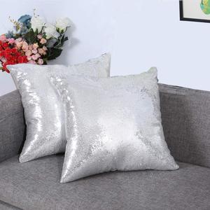 Eternal Beauty Set of 2 Sequin Pillow Cover Decorative Silver Pillow Covers for Couch Throw Pillows 20 X 20 Inches