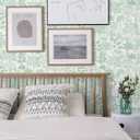 4 x Heroad Green Wallpaper Leaf Peel and Stick Wall Paper Green and White Boho Removable Contact Paper Renter Friendly Self-Adhesive Waterproof for Bathroom Bedroom Cabinet and Drawer 17.3"x78.7"