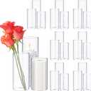 24 Pcs Glass Cylinder Vases Clear Flowers Vase Decorative Floating Candles Holders Table Centerpieces for Wedding Party Event Home Office Decor (Clear,3.4'' X 6'', 3.4'' X 8'', 3.4'' X 10'')