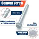 Tandefio 100 Pack 1/2 x 4 Concrete Anchors and Screw Kits Galvanized