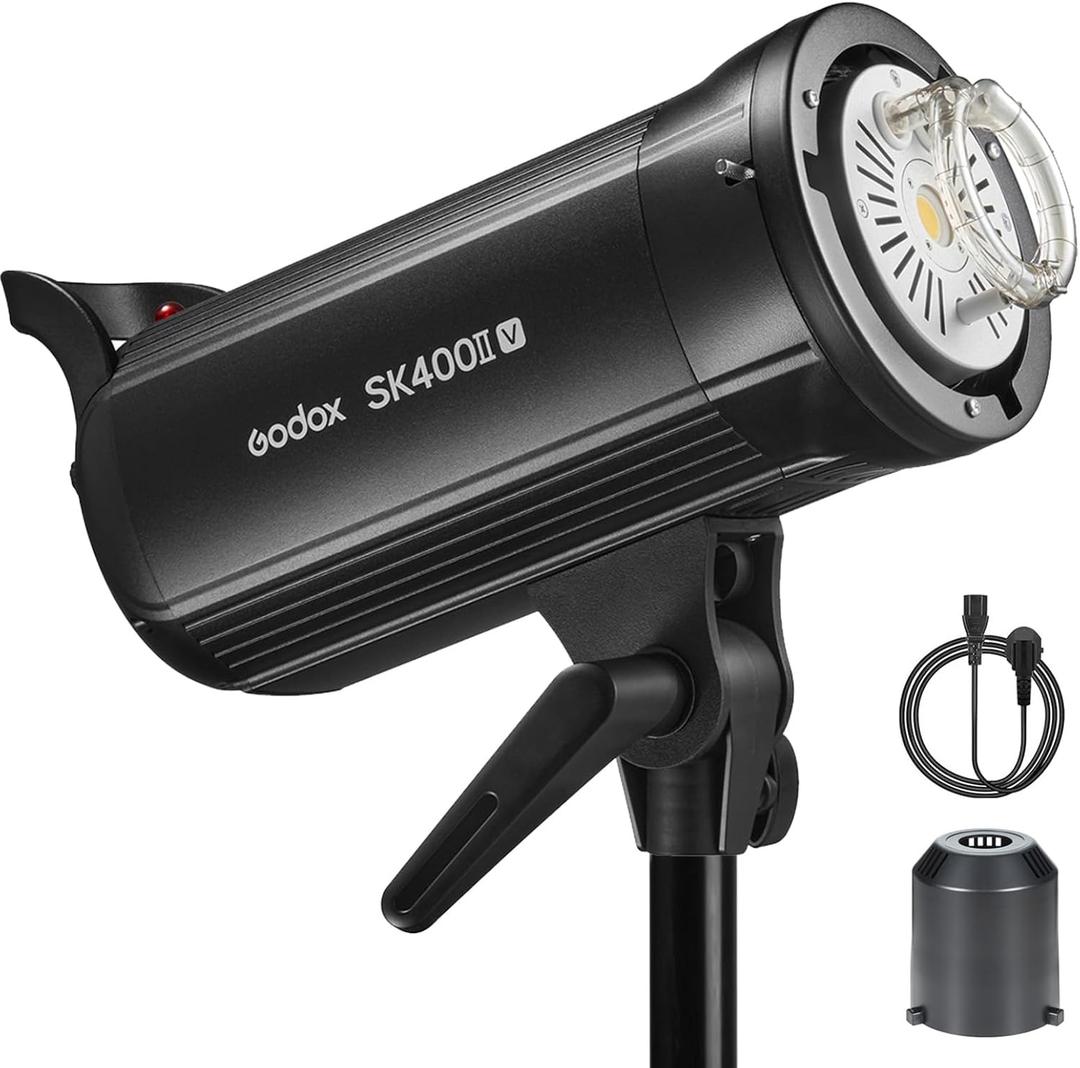Godox SK400IIV SK400II-V Studio Flash Strobe, SK400II V 400W Monolight with Bowens Mount, Wireless X System, LED Modeling Lamp, 0.1-1.5s Recycle, GODOX SK 400 II V Strobe Light for Photography - 110V