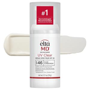 EltaMD UV Clear Face Sunscreen, Oil Free Sunscreen for Sensitive Skin with Zinc Oxide, Dermatologist Recommended