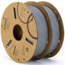ELEGOO PLA Filament 1.75mm Gray 2KG, 3D Printer Filament Dimensional Accuracy +/- 0.02mm, 2 Pack 1kg Cardboard Spool(2.2lbs) 3D Printing Filament Fits for Most FDM 3D Printers