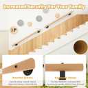 4 FT Wood Handrails for Indoor Stairs, Wall-Mounted Staircase Handrails for Indoor Outdoor Stairs, Non-Slip Stair Railing Indoor for Kids, Elderly, Pregnant Women, Disabled