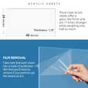 CALPALMY (2 Pack) 1/8" Thick Clear Large Acrylic Sheets - 24" x 48" Pre-Cut Plexiglass Sheets for Windows, Craft Projects, Signs, Display Cases, Sneeze Guard and More - Cut with Power Saw, Hand Tools