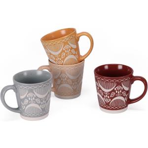 Trwcrt Ceramic Coffee Mug Set of 4,15 oz Microwavable Coffee Cups with Handle for Tea Cappuccino Latte Milk Cocoa Juice Hot Beverages